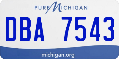MI license plate DBA7543