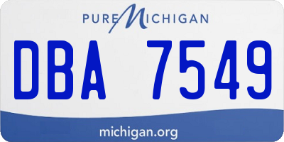 MI license plate DBA7549