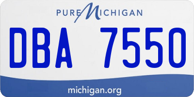 MI license plate DBA7550
