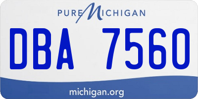 MI license plate DBA7560