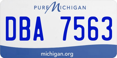 MI license plate DBA7563