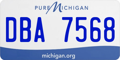 MI license plate DBA7568