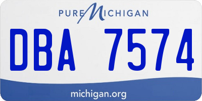 MI license plate DBA7574