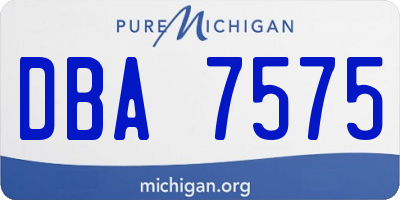MI license plate DBA7575