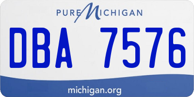 MI license plate DBA7576