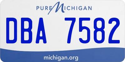 MI license plate DBA7582