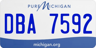 MI license plate DBA7592