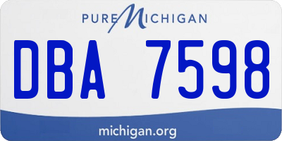 MI license plate DBA7598