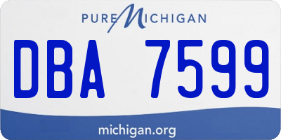 MI license plate DBA7599