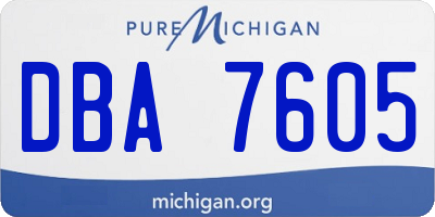 MI license plate DBA7605