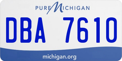 MI license plate DBA7610