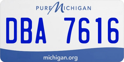 MI license plate DBA7616