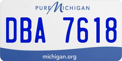 MI license plate DBA7618
