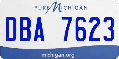 MI license plate DBA7623