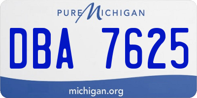 MI license plate DBA7625