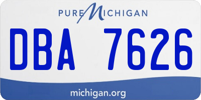 MI license plate DBA7626