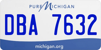 MI license plate DBA7632
