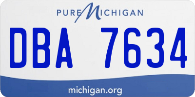 MI license plate DBA7634