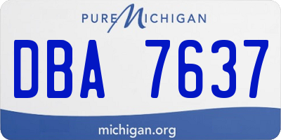 MI license plate DBA7637