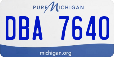 MI license plate DBA7640