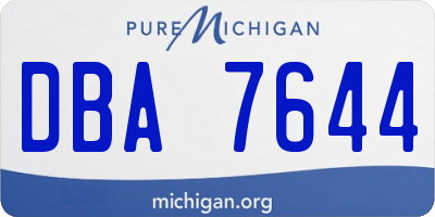 MI license plate DBA7644