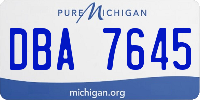 MI license plate DBA7645