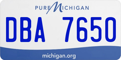 MI license plate DBA7650