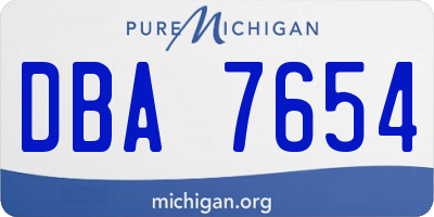 MI license plate DBA7654