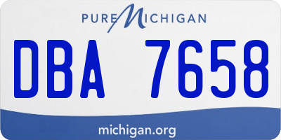 MI license plate DBA7658