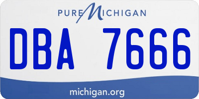 MI license plate DBA7666