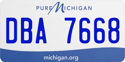 MI license plate DBA7668