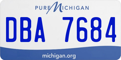 MI license plate DBA7684