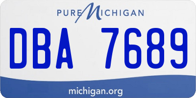 MI license plate DBA7689