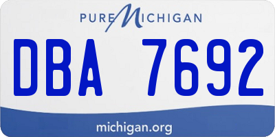 MI license plate DBA7692