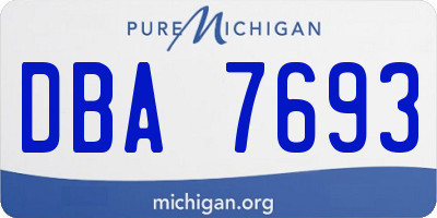 MI license plate DBA7693