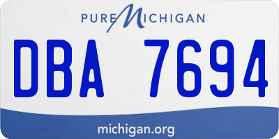 MI license plate DBA7694