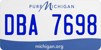 MI license plate DBA7698