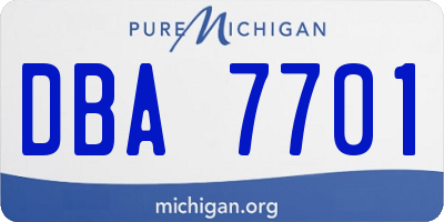 MI license plate DBA7701
