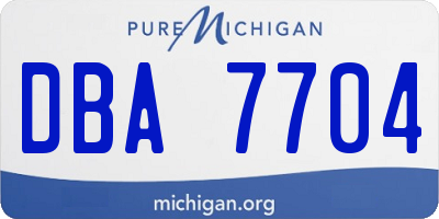 MI license plate DBA7704