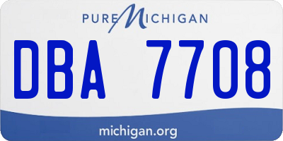 MI license plate DBA7708