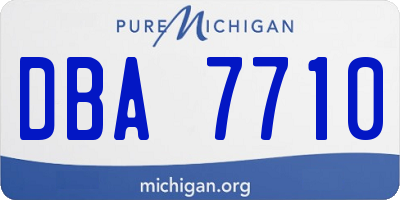 MI license plate DBA7710