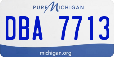 MI license plate DBA7713