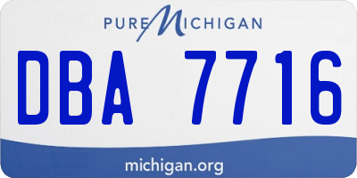 MI license plate DBA7716