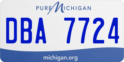 MI license plate DBA7724
