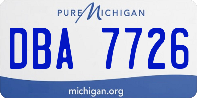 MI license plate DBA7726