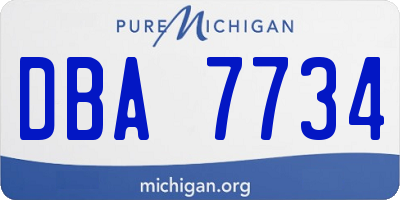 MI license plate DBA7734