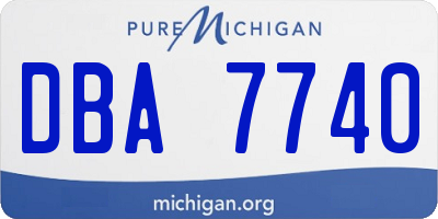 MI license plate DBA7740