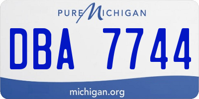 MI license plate DBA7744