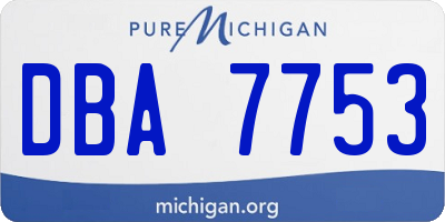 MI license plate DBA7753