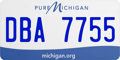 MI license plate DBA7755